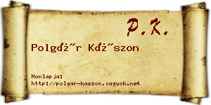 Polgár Kászon névjegykártya